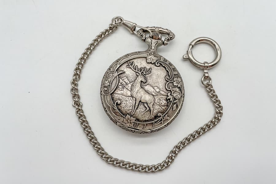 Taschenuhr mit Kette Jagd